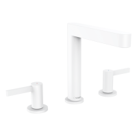 Змішувач Hansgrohe Finoris 160 для умивальника на 3 отвори з донним клапаном push-open. Matt White (76034700)