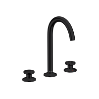 Змішувач Axor One Select 170 для умивальника на 3 отвори з донним клапаном push-open. Matt Black (48070670)