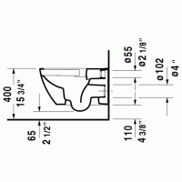 Унітаз підвісний Duravit HAPPY D.2 Rimless 54х36 см (2222098900) антрацитовий матовий