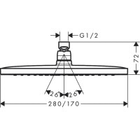 Верхний душ Hansgrohe Croma E 280 1jet хром (26257000)