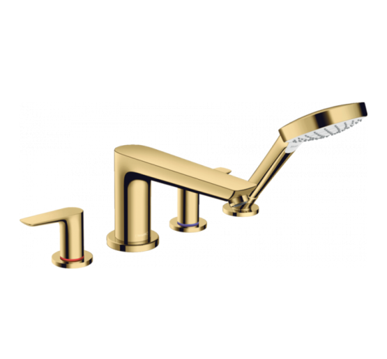 Смеситель Hansgrohe Talis E врезной на край ванны на 4 отверстия Polished Gold Optic (71748990)