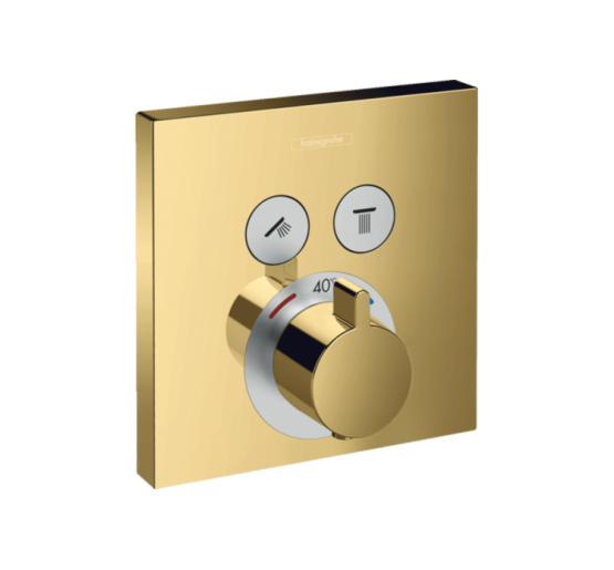 Термостат прихованого монтажу Hansgrohe ShowerSelect на 2 клавіші Polished Gold Optic (15763990)