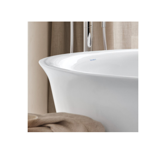 Ванна свободностоящая акриловая Duravit WHITE TULIP Ø140 см на раме с панелью и сифоном (7004700000000000)