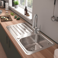 Кухонна мийка Hansgrohe S4113-F340 на стільницю 915х505 з сифоном automatic (43337800) Stainless Steel