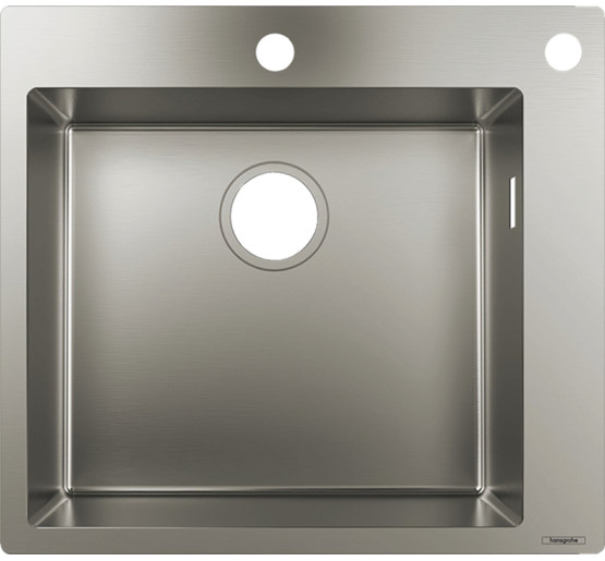 Кухонна мийка Hansgrohe S711-F450 на стільницю 2x35Ø 550х500 Stainless Steel (43305800)