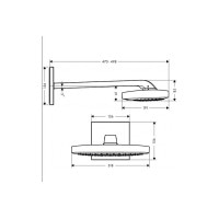 Верхний душ Hansgrohe Raindance Select E 300 3jet с держателем хромированный белый (26468400)