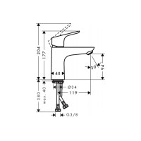 Змішувач Hansgrohe Focus E 100 для умивальника без донного клапана (31517000)