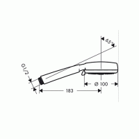Ручной душ Hansgrohe Crometta 100 Vario EcoSmart 9л/мин: белый/хромированный (26827400)