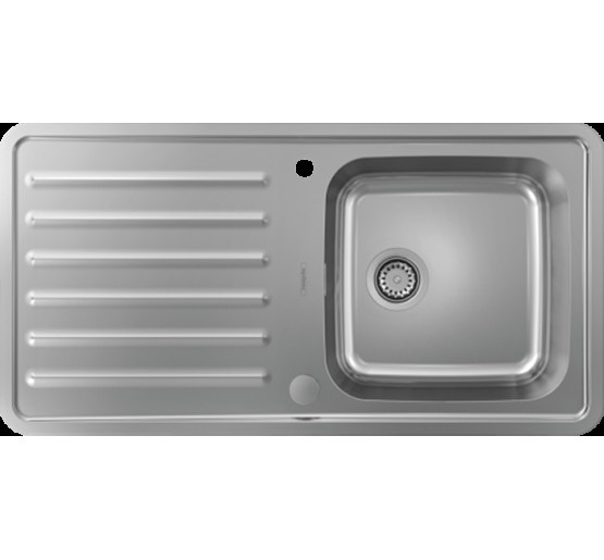 Кухонная мойка Hansgrohe S4113-F400 на столешницу 975х505 с сифоном automatic (43338800) Stainless Steel