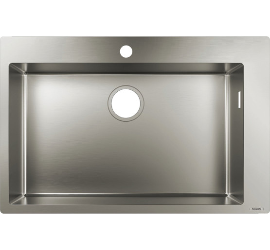 Кухонна мийка Hansgrohe S711-F660 на стільницю1х35Ø 760х500 сталь (43302800) Stainless Steel
