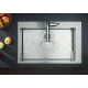 Кухонная мойка Hansgrohe S711-F660 на столешницу1х35Ø 760х500 сталь (43302800) Stainless Steel