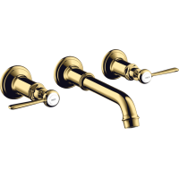 Змішувач Axor Montreux для раковини двухвентельний Lever зі стіни 16534990 Polished Gold Optic