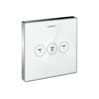 Переключатель Hansgrohe ShowerSelect Glass на 3 клавиши, цвет белый/хром (15736400)