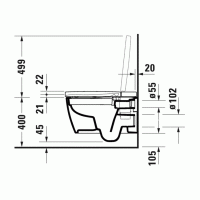 Унитаз подвесной Duravit ME by Starck Rimless 57.5х37.5 см для SensoWash F (2510092000) HygieneGlaze