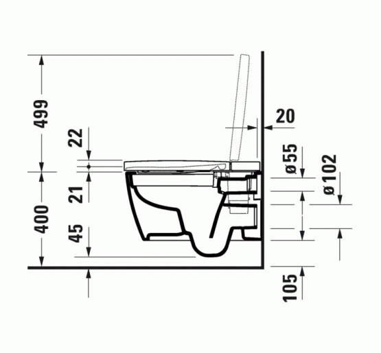Унитаз подвесной Duravit ME by Starck Rimless 57.5х37.5 см для SensoWash F (2510092000) HygieneGlaze