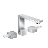 Змішувач Axor Edge 130 для раковини врізний на 3 отвори Diamond Cut хромований 46051000