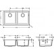 Кухонна мийка Hansgrohe S510-U770 під стільницю 820х450 дві чаші 370/370 Stonegrey (43434290)