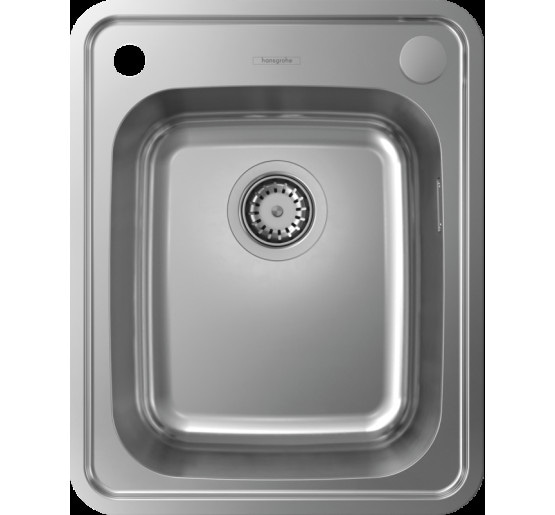 Кухонна мийка Hansgrohe S412-F340 на стільницю 420х520 з сифоном automatic (43334800) Stainless Steel