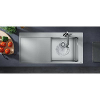 Кухонна мийка Hansgrohe S715-F450 на стільницю 1x35Ø 1045х510 полиця ліворуч Stainless Steel (43306800)