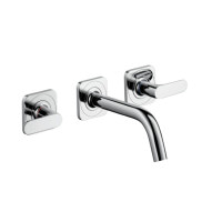 Смеситель Axor Citterio M для раковины из стены на 3 отверстия, излив 166 мм. 34313000