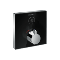Термостат прихованого монтажу Hansgrohe ShowerSelect Glass на 1 клавішу , чорний/хромований (15737600)