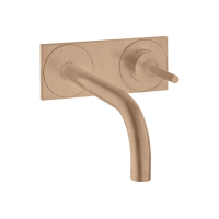 Смеситель Axor Uno для раковины из стены на пластине: излив 165 мм, Brushed Red Gold 38112310