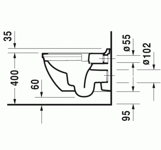 Унитаз подвесной Duravit STARCK 3 Rimless 54х36 см с креплением (2527092000) HygieneGlaze