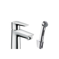 Смеситель Hansgrohe Talis E 110 для умывальника с гигиенической лейкой (71729000)