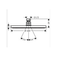 Верхній душ Hansgrohe Raindance S 240 Showerpipe PowderRain 1jet хромований (27623000)