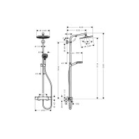 Душова система Hansgrohe Crometta S Showerpipe 240 1jet EcoSmart з термостатом: 9л/хв (27268000)