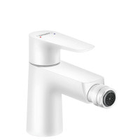 Змішувач Hansgrohe Talis E для біде Matt White із зливним гарнітуром (71720700)