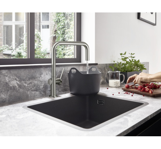 Кухонна мийка Hansgrohe S510-U450 під стільницю 500х450 Stonegrey (43431290)