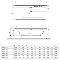 Акриловая ванна прямоугольная 2000x900 Excellent PRYZMAT (WAEX.PRY20WH)