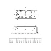 Ванна акриловая прямоугольная 1800x800 Excellent Canyon II (WAEX.