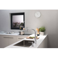 Змішувач hansgrohe Talis Select M51 для кухонної мийки з висувним душем, під сталь 73867800