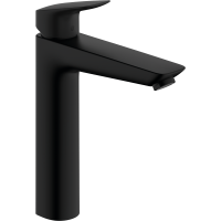 Змішувач hansgrohe Logis для раковини з високим виливом та зливним гарнітуром, чорний матовий 71090670