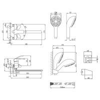 Смеситель для ванны Lidz Anny 005 с поворотным изливом (с душевым гарнитуром) (k40) LDANN005CRM35120 Chrome