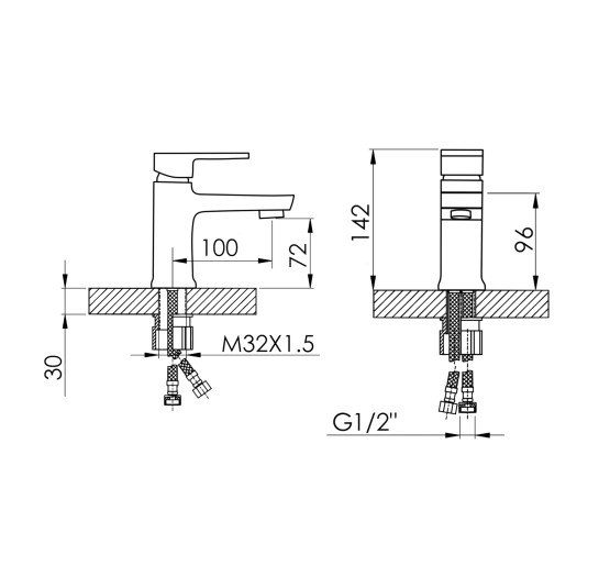 Змішувач для раковини Lidz Wawel 001 (k35) LDWAW001CRM45387 Chrome