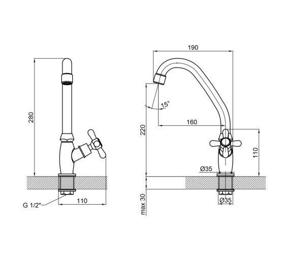 Монокран для кухні Lidz Dominox 269F LDDOM269FCRM35533 Chrome