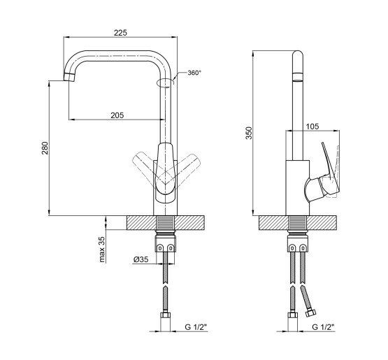 Змішувач для кухні Lidz Like 015F1 (k35) LDLIK015F1CRM42318 Chrome