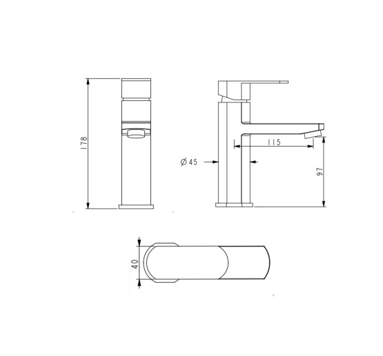 Смеситель для раковины Lidz Luna 001F (k35) LDLUN001FNKS46094 Nickel