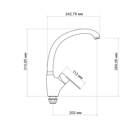 Смеситель для кухни Lidz Tani 007F (k40) LDTAN007FCRM44970 Chrome