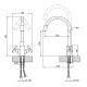 Змішувач для кухні Lidz Wind 013F3 двохвентильний з гнучким виливом LDWIN013F3NKS43392 Nickel