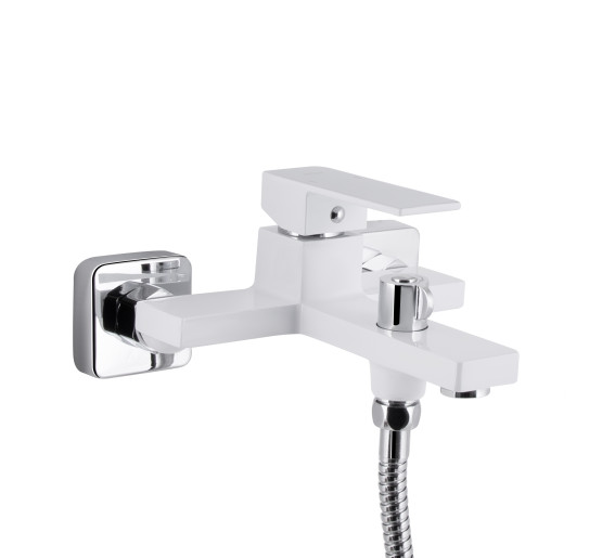 Смеситель для ванны Qtap Gemini (с душевым гарнитуром) QTGEM259CRW45683 Chrome/White