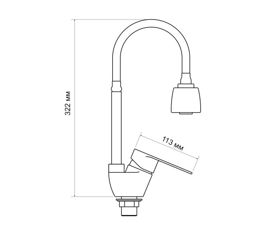 Смеситель для кухни Lidz Tani 008F4 с гибким изливом (k40) LDTAN008F4CRM44972 Chrome