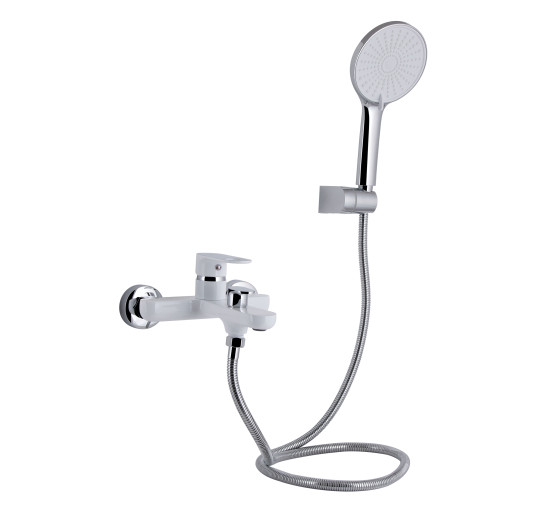 Змішувач для ванни Qtap Jay (з душовим гарнітуром) QTJAY259CRW45553 Chrome/White