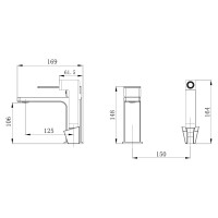 Змішувач для раковини Qtap Gemini (з гігієнічним душем) QTGEM272BLM45690 Black Matt