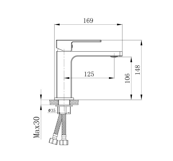 Змішувач для раковини Qtap Gemini QTGEM270BLM45674 Black Matt