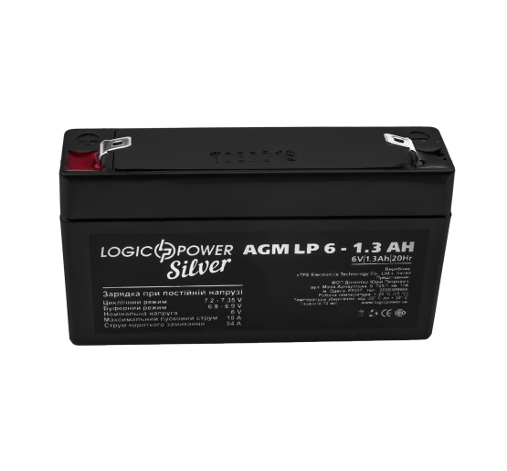 Аккумулятор AGM LP 6V - 1.3 Ah Silver
