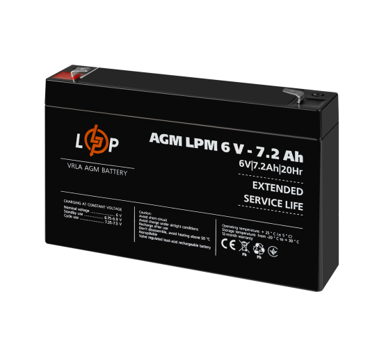 Акумулятор AGM LPM 6V - 7.2 Ah